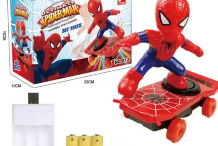 Shake the same Spider-Man tumbling stunts electric scooter children boys baby kids children's toys gifts