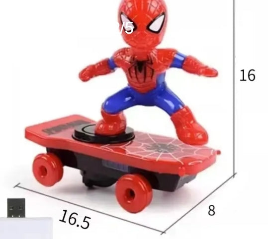 Shake the same Spider-Man tumbling stunts electric scooter children boys baby kids children's toys gifts