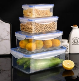 Crisper plastic microwave heatable lunch box for office workers lunch box with lid sealed rectangular refrigerator storage boxes