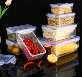 Crisper plastic microwave heatable lunch box for office workers lunch box with lid sealed rectangular refrigerator storage boxes