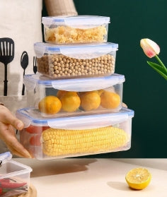 Crisper plastic microwave heatable lunch box for office workers lunch box with lid sealed rectangular refrigerator storage boxes