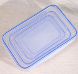 Crisper plastic microwave heatable lunch box for office workers lunch box with lid sealed rectangular refrigerator storage boxes