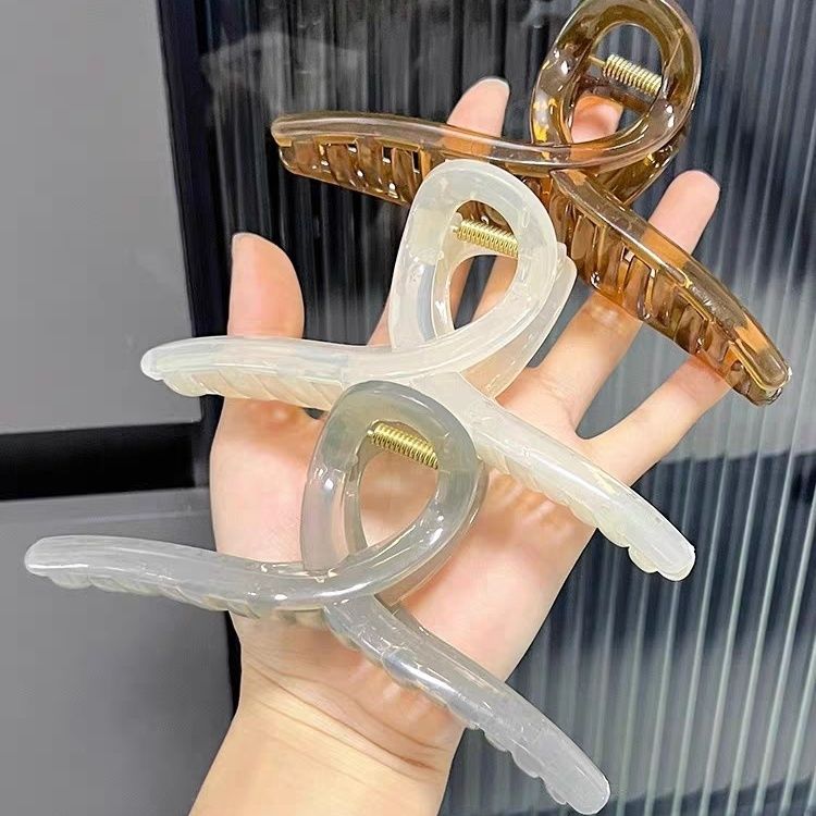 Korean acrylic disk hair grab clip female large elegant temperament shark clip back of the head spoon hair card clip headdress hair clip