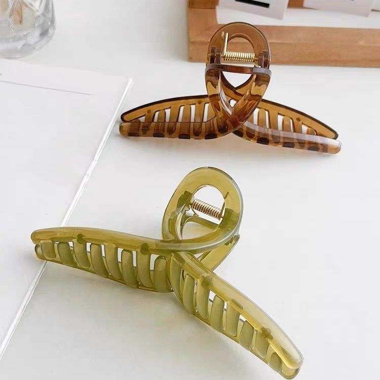 Korean acrylic disk hair grab clip female large elegant temperament shark clip back of the head spoon hair card clip headdress hair clip