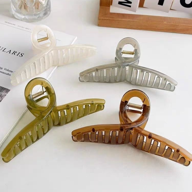 Korean acrylic disk hair grab clip female large elegant temperament shark clip back of the head spoon hair card clip headdress hair clip